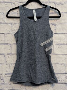 Lorna Jane Heathered Navy & Grey Sleeveless Athletic Tank Top & Size Small
